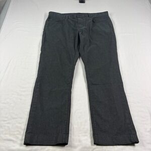 John Varvatos Pants Mens 36x28 Black Gray Pinstriped Bowery Chino Straight Leg